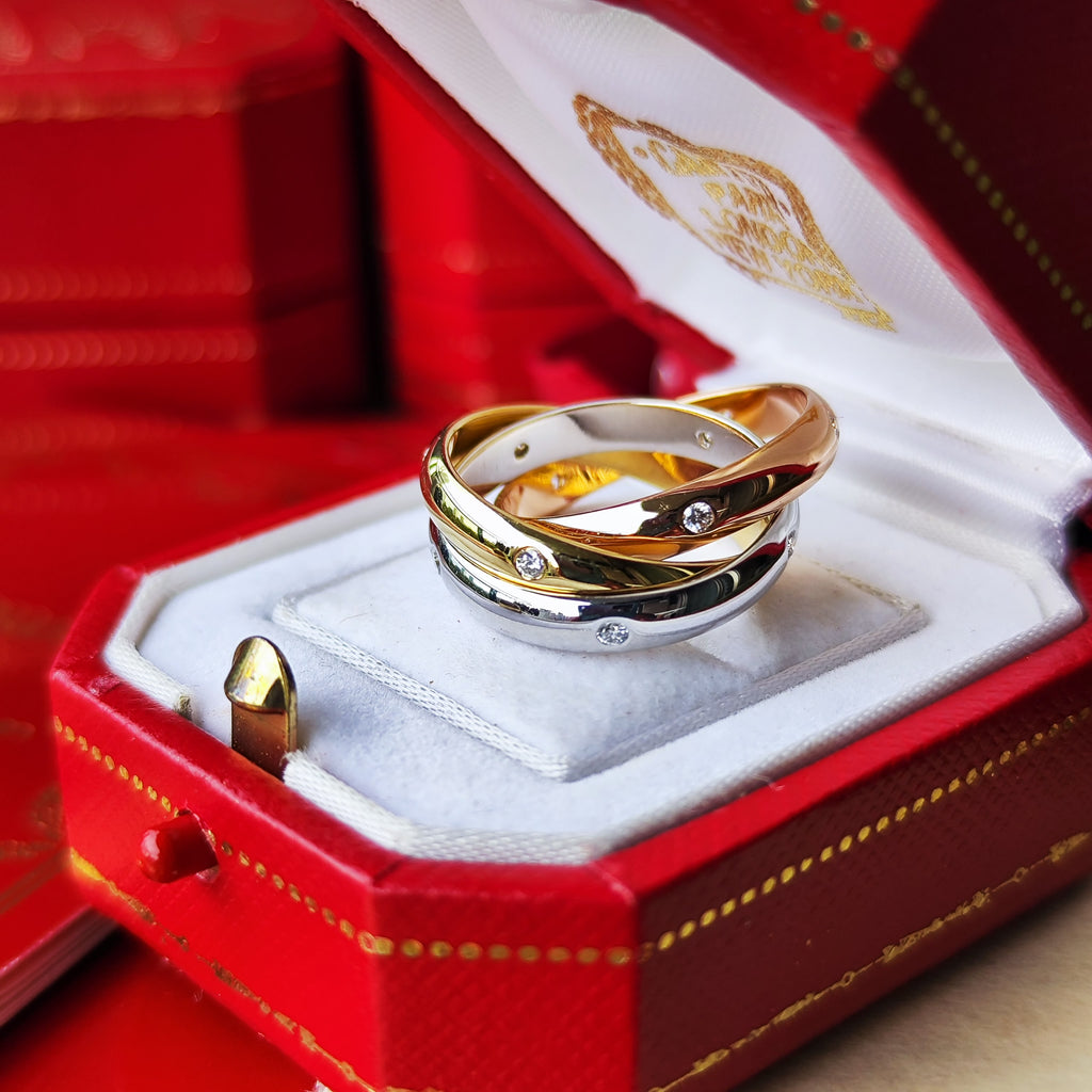 Cartier カルティエ トリニティスター ダイヤモンド リング 50 18金