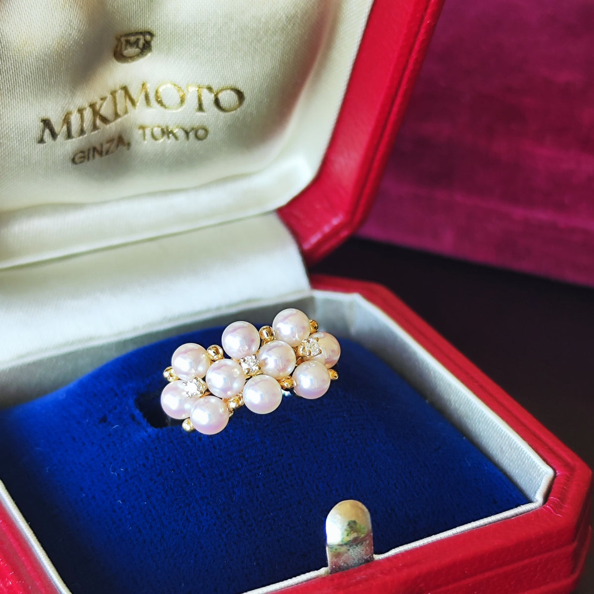 MIKIMOTO ミキモト あこや真珠 18金リング