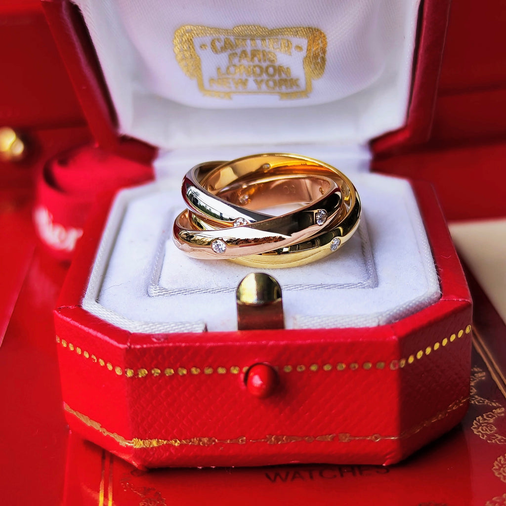 Cartier カルティエ トリニティスター ダイヤモンド リング 50 18金