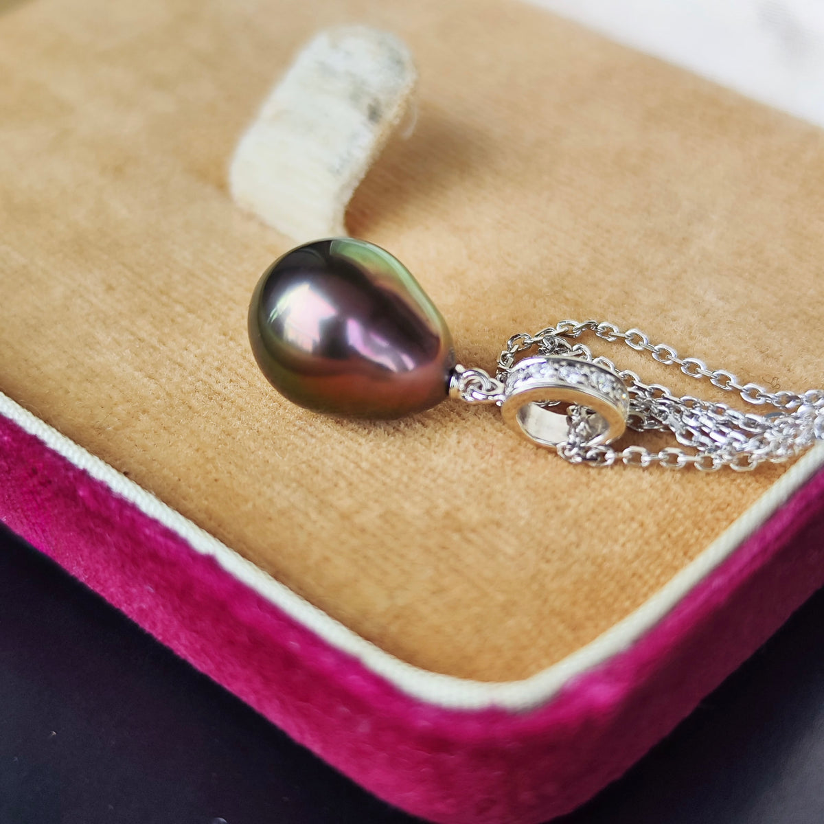 MIKIMOTO ミキモト 黒蝶真珠 18金WG ネックレス