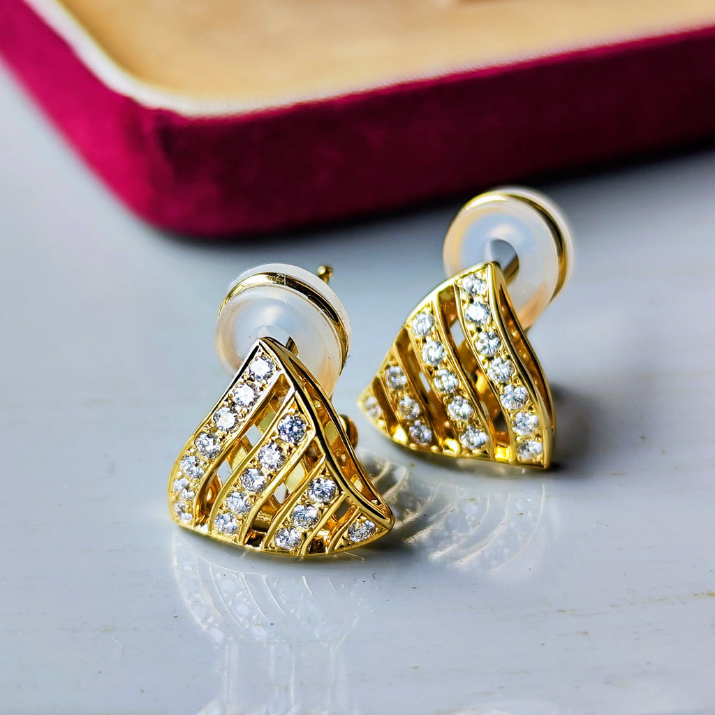MIKIMOTO ミキモト ダイヤモンド ピアス 18金