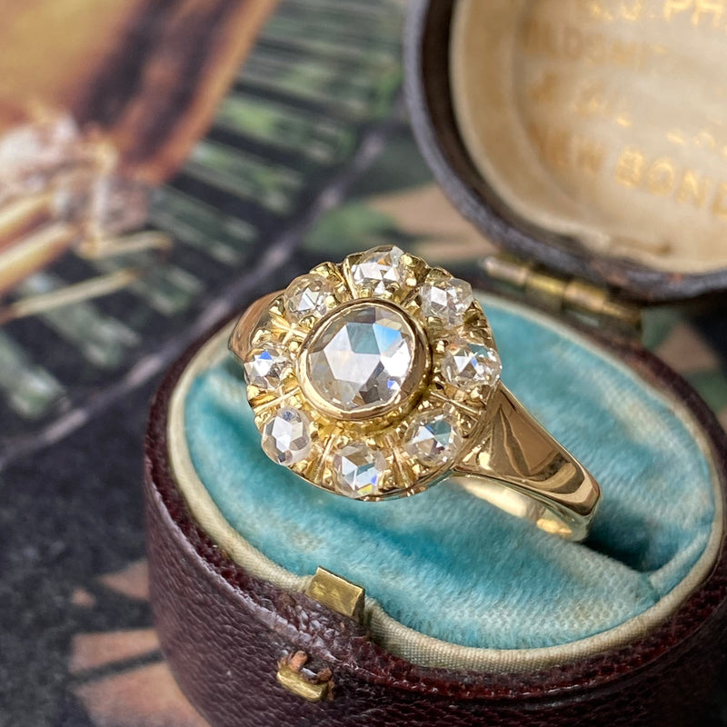 英国 ホールマーク K9 アンティーク リング 指輪 ガーネット フラワーお写真は全て現品です
